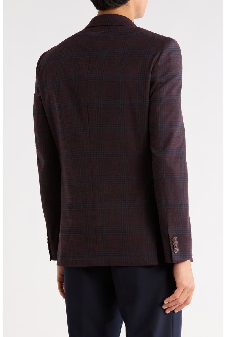 Plaid Notch Lapel Sport Coat, Alternate, color, DARK PURPLE
