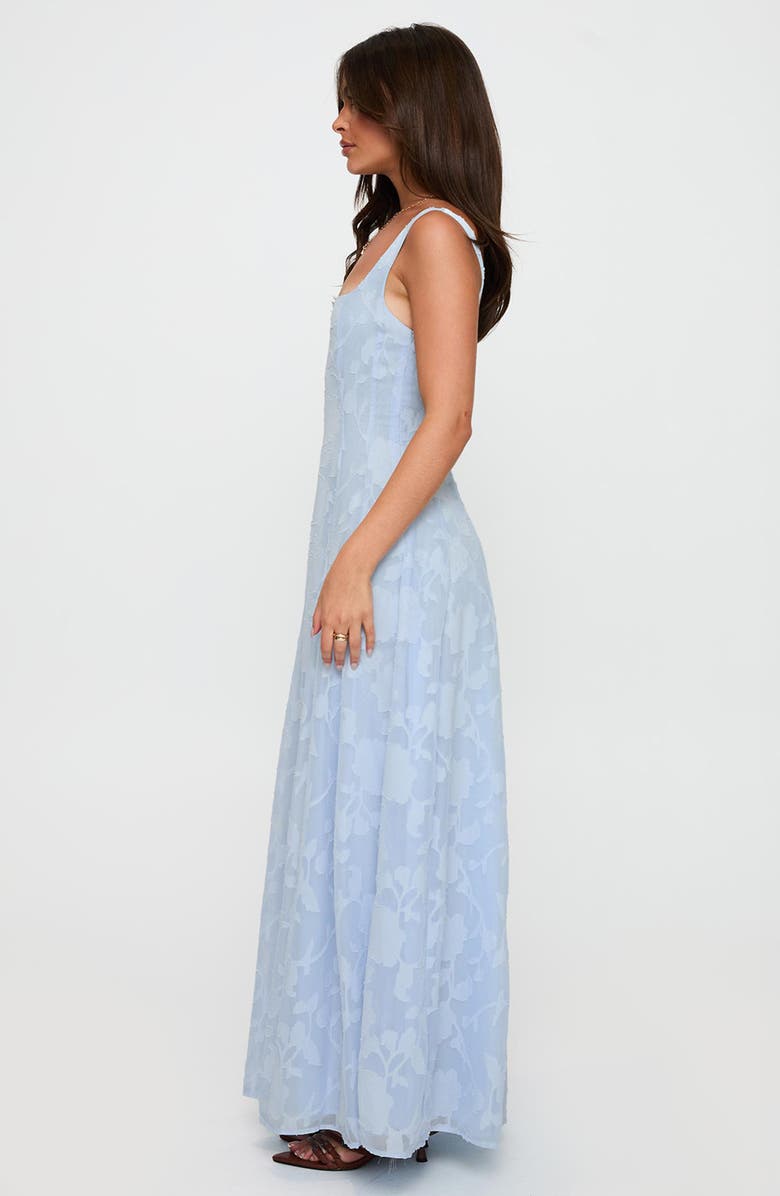 Princess Polly Margaux Floral Burnout Gown, Alternate, color, Blue