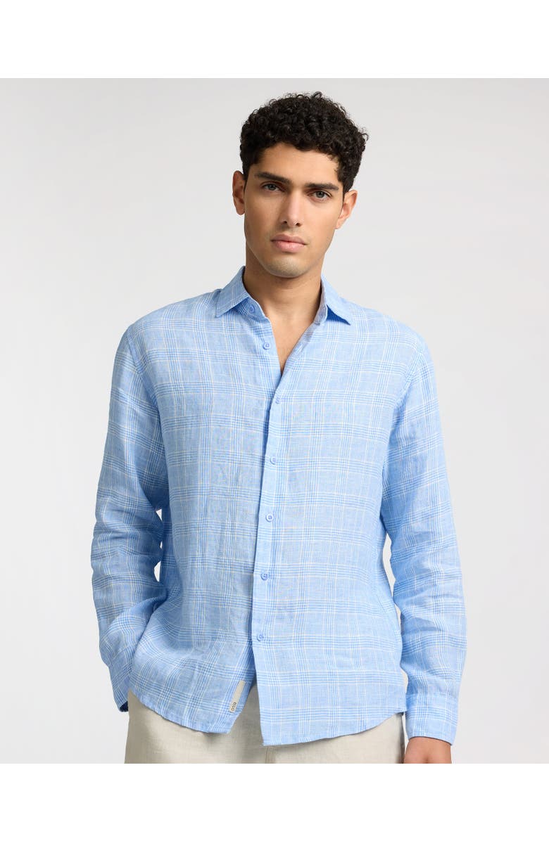 Onia Linen Long Sleeve Shirt, Main, color, Blue Multi