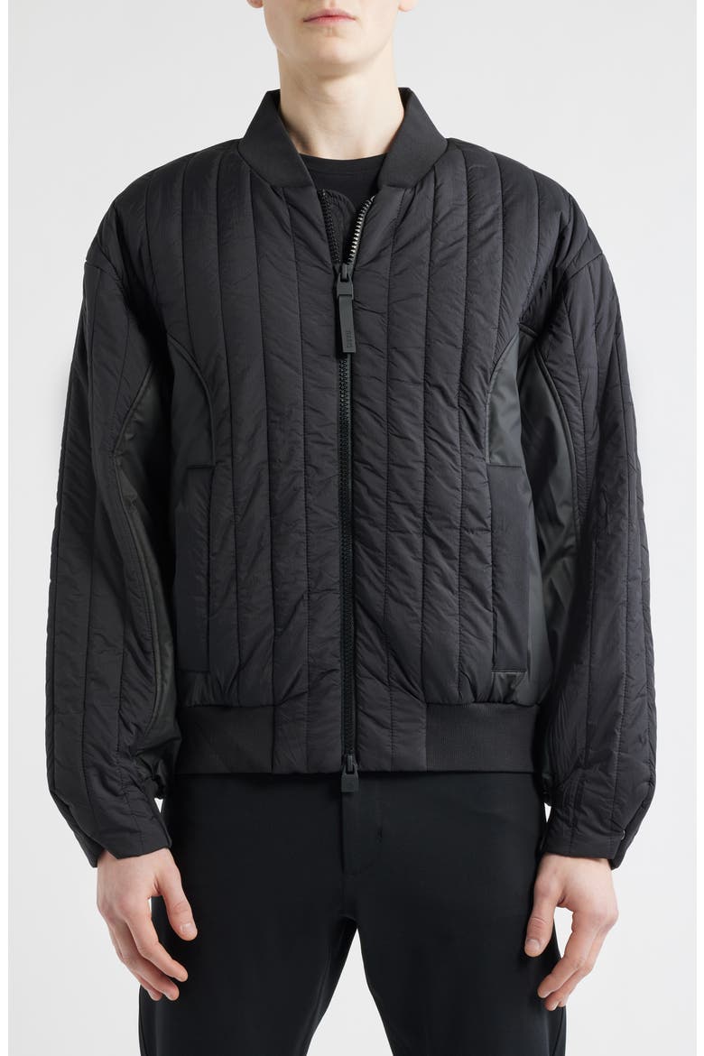 Koya Vision Quilted Bomber Jacket, Alternate, color, BLACK