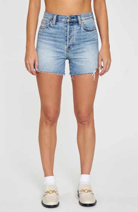 DAZE Bottom Line Distressed Cutoff Denim Shorts