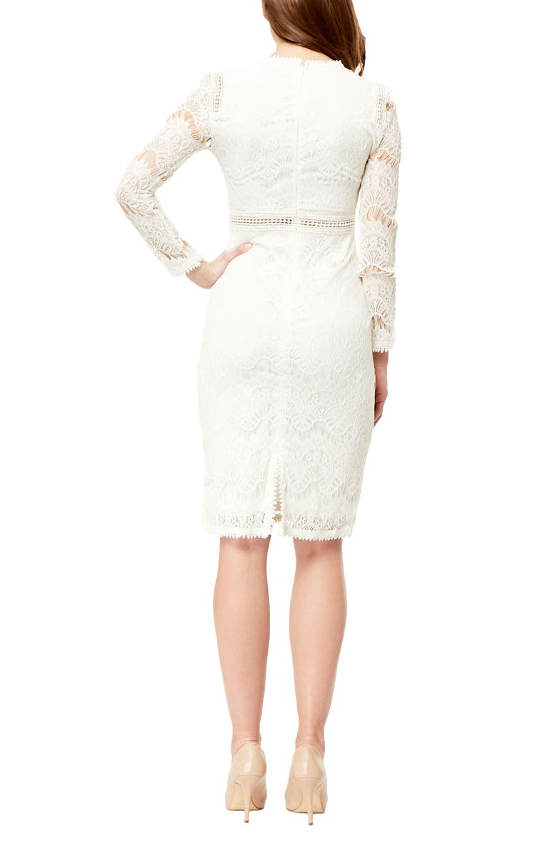 Love By Design Lace Long Sleeve Midi Dress, Alternate, color, Gardenia