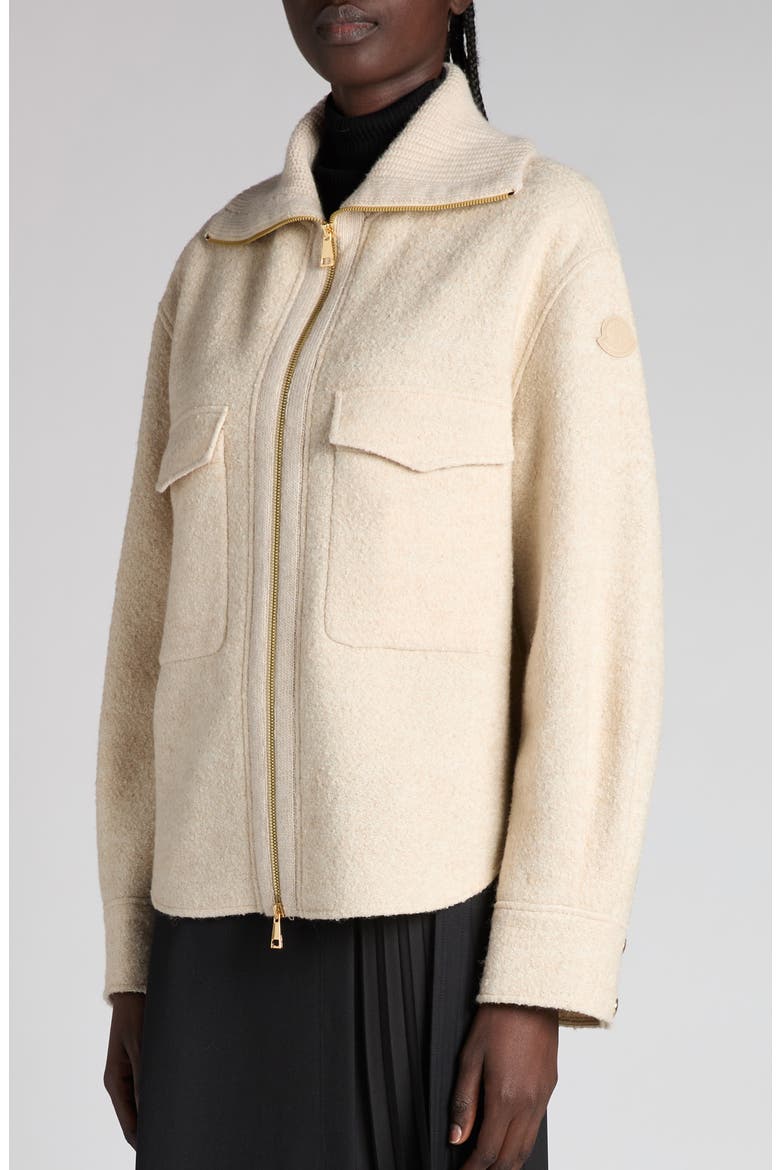Wool Blend Bouclé Shirt Jacket, Alternate, color, SOFT BEIGE