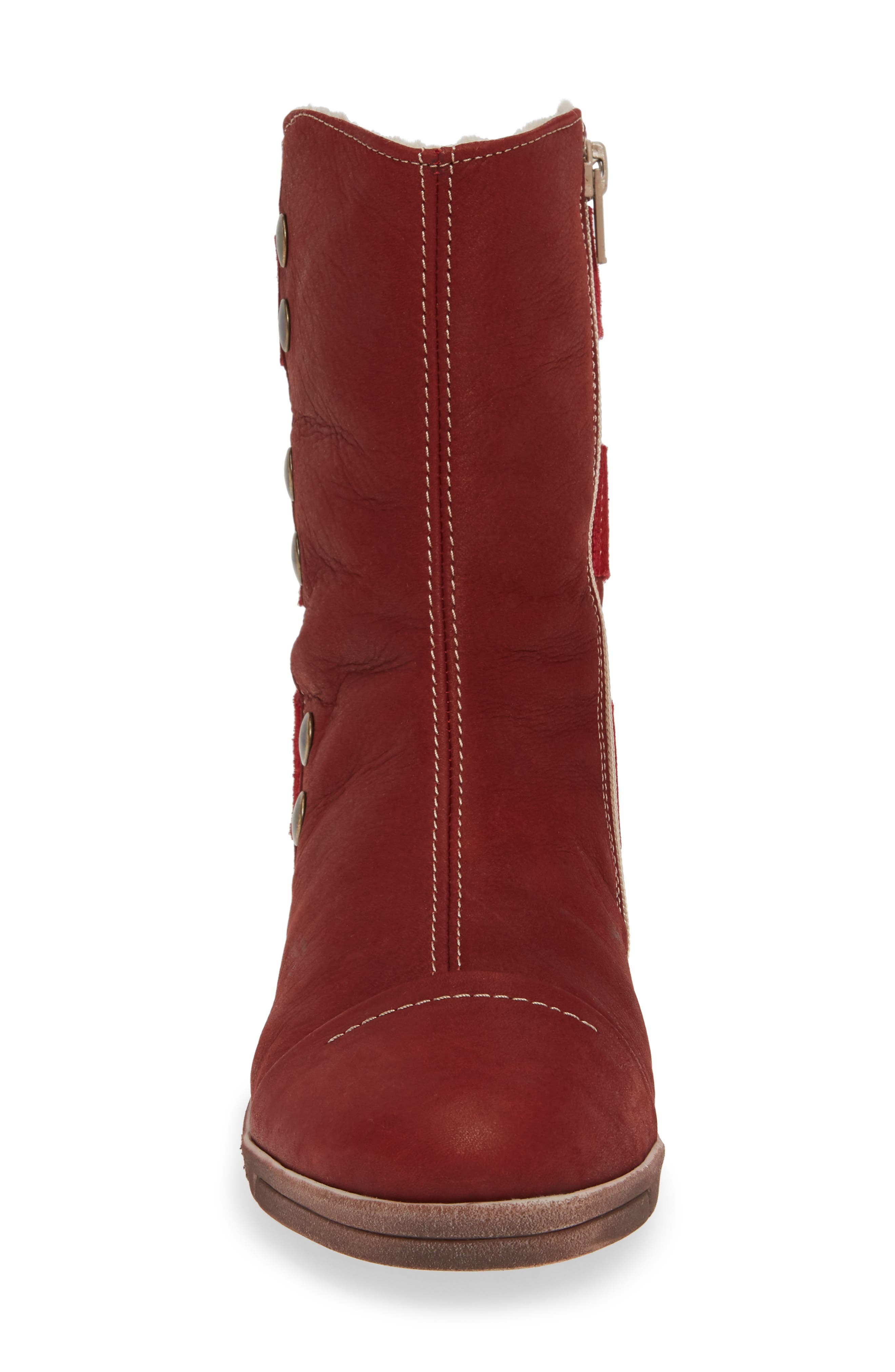 Amber Wool Lined Bootie, Alternate, color, RED LEATHER