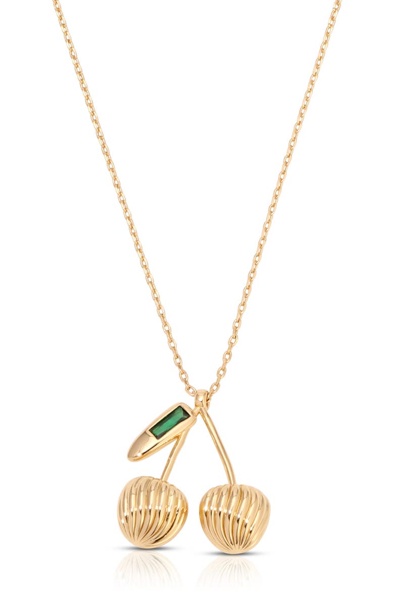 Sweet Cherry Pendant Necklace, Alternate, color, GREEN