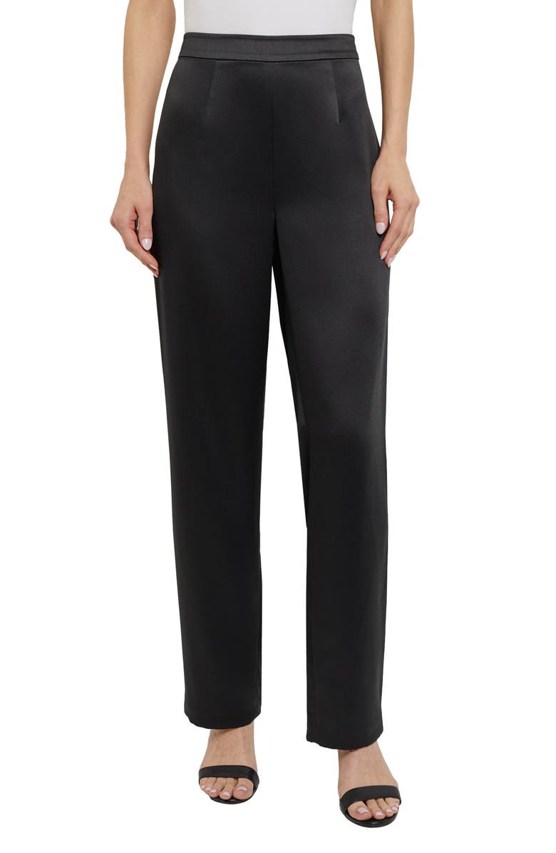 Misook Crêpe de Chine Straight Leg Pants, Main, color,
