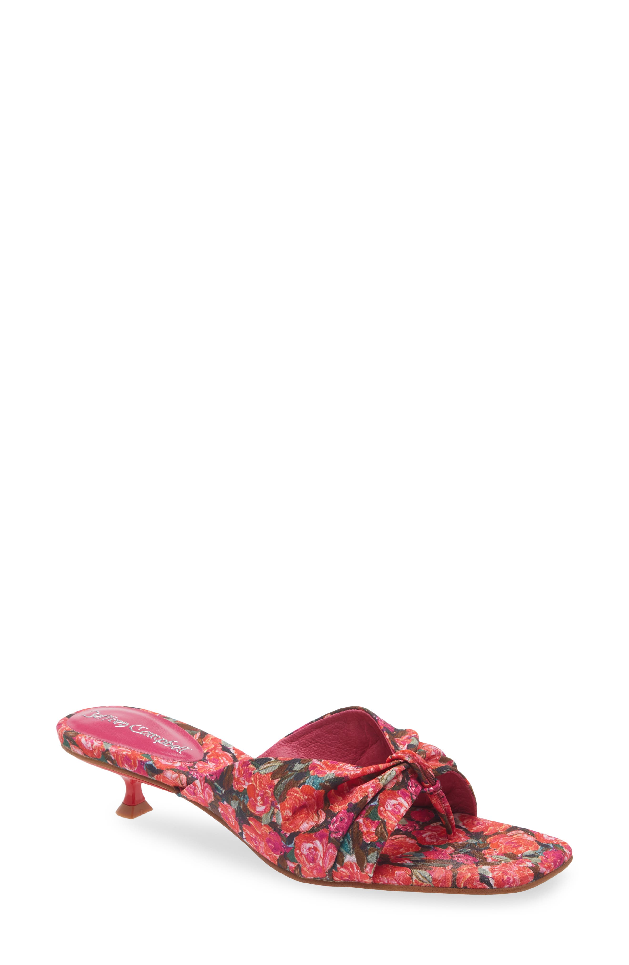 Jeffrey Campbell Lover Girl Kitten Heel Flip Flop, Main, color, Red Floral
