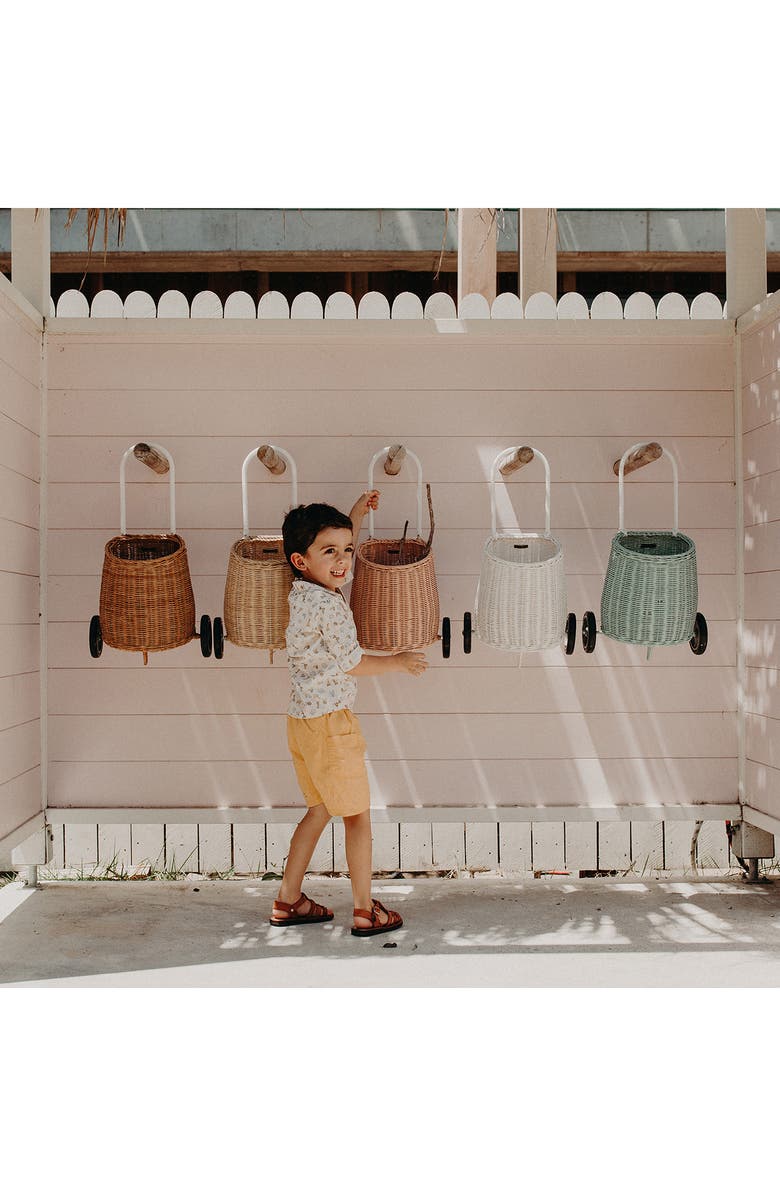 Olli Ella Luggy Wheeled Rattan Basket, Alternate, color,