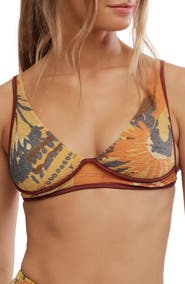 free-est by Free People Printed Tonya Bikini Top