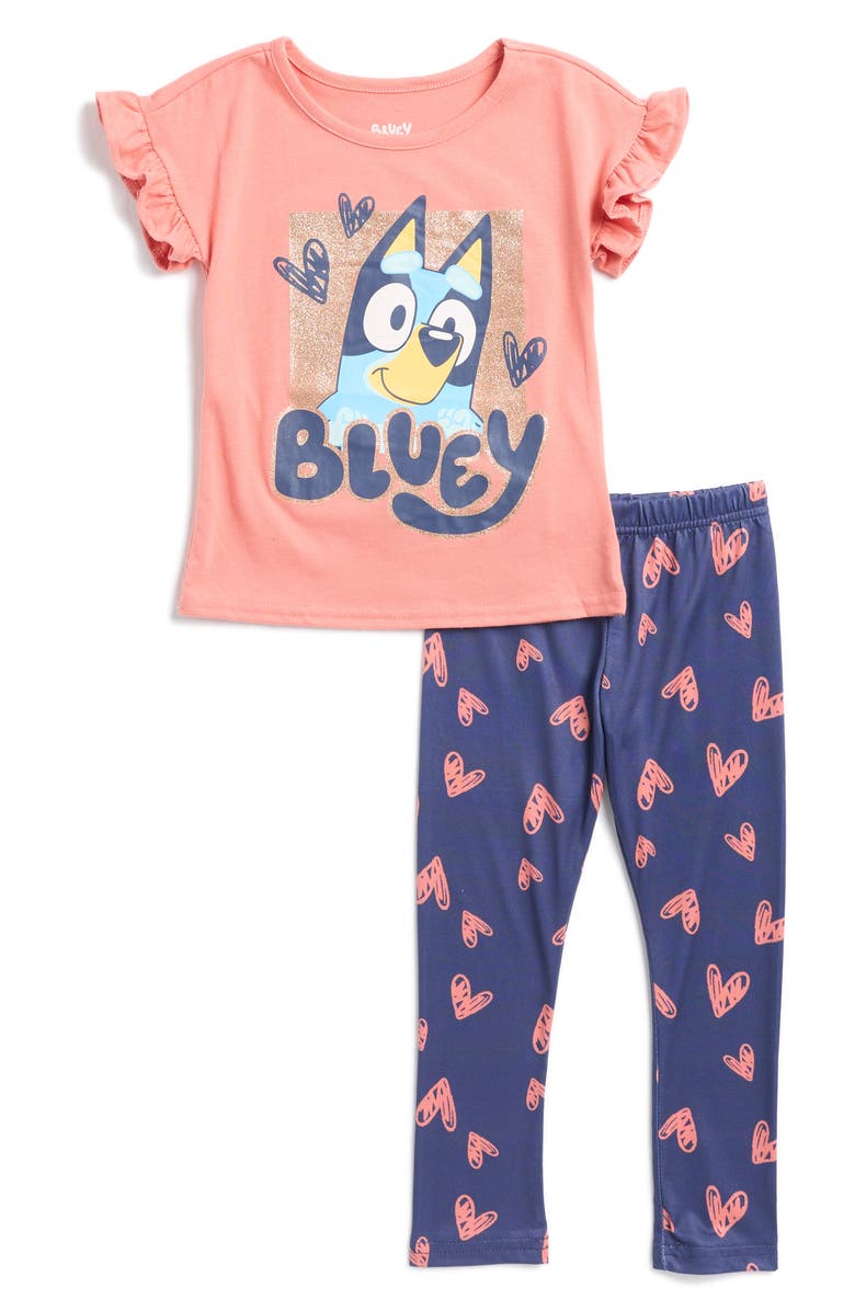 Happy Threads Kids' Bluey Graphic T-Shirt & Leggings Set, Main, color,