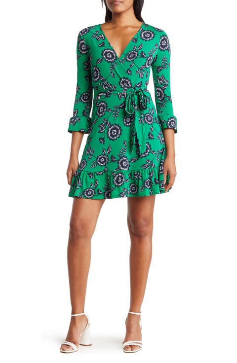 Ruffle Faux Wrap Dress
