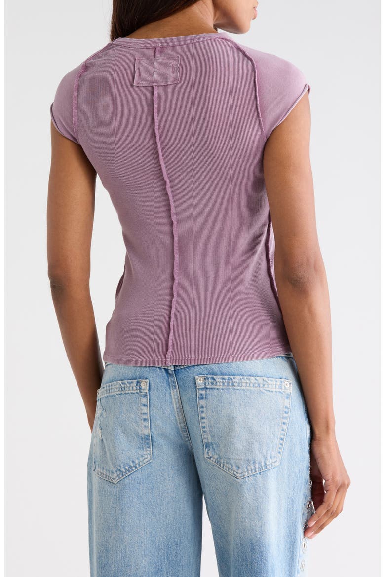 Ever Had Cap Sleeve Cotton T-Shirt, Alternate, color, PURPLE