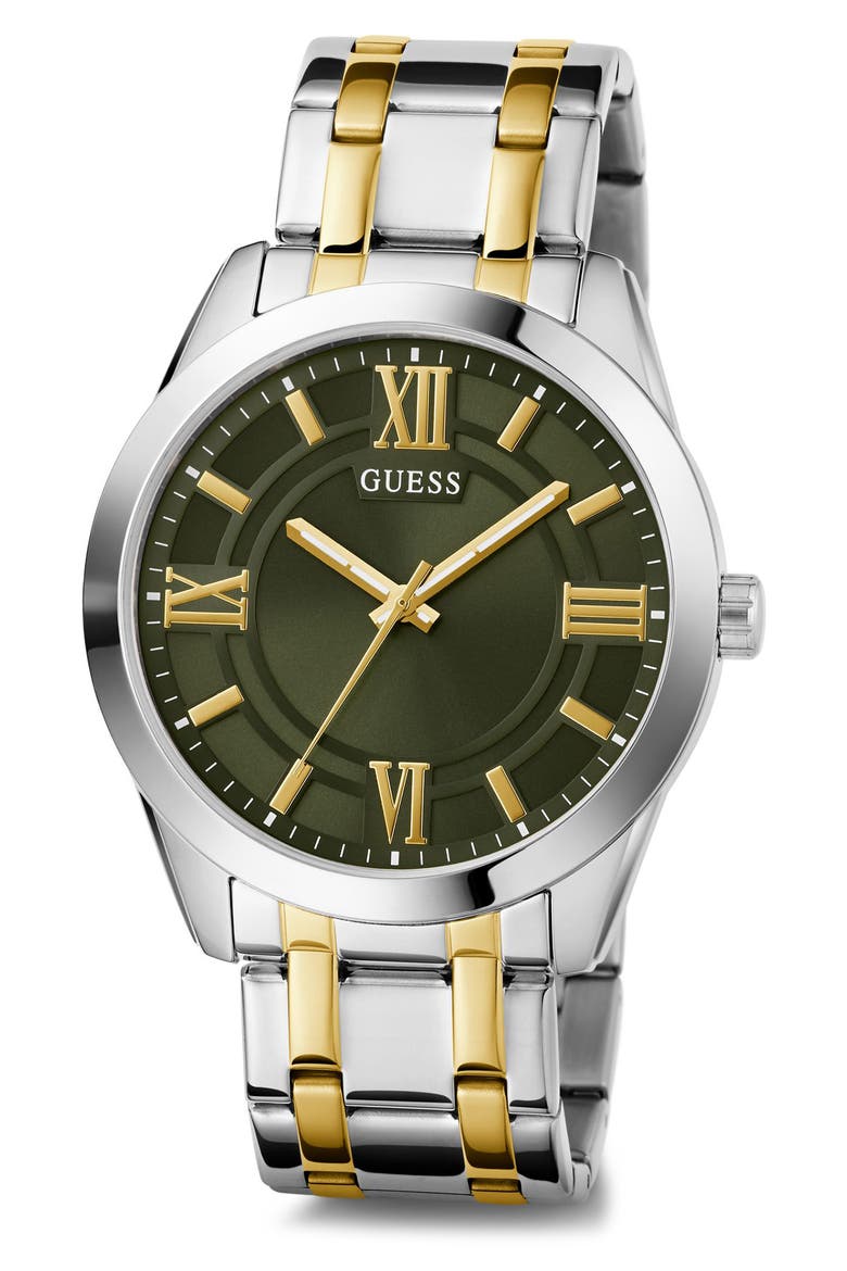 Elliot Green Dial Two-Tone Bracelet Watch, 44mm, Alternate, color, GOLD