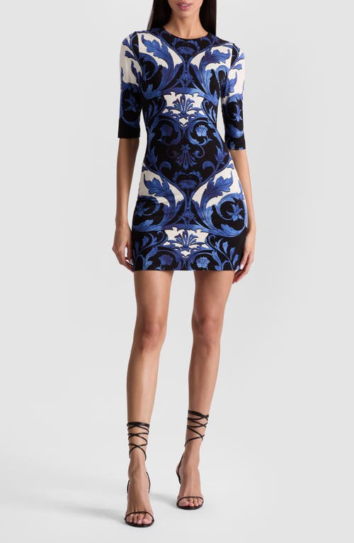 Alice And Olivia Delora Fitted Dress In Blue