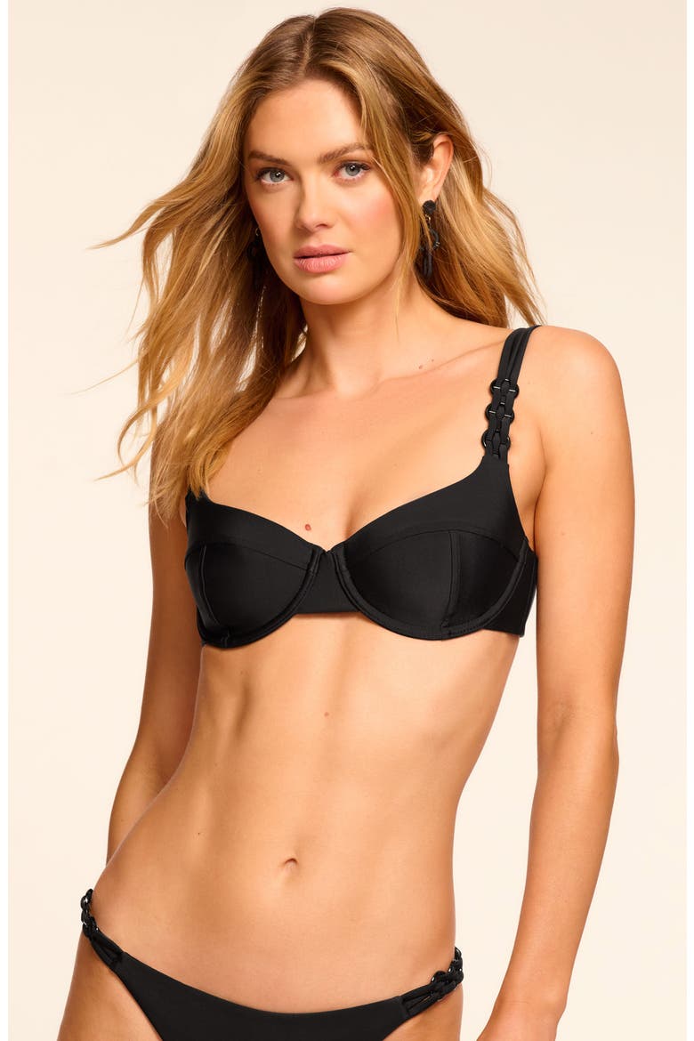Rafaelle Underwire Bikini Top, Alternate, color, BLACK
