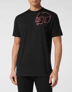 PHILIPP PLEIN T-Shirt Round Neck Ss With Crystals Dripping Skull Men