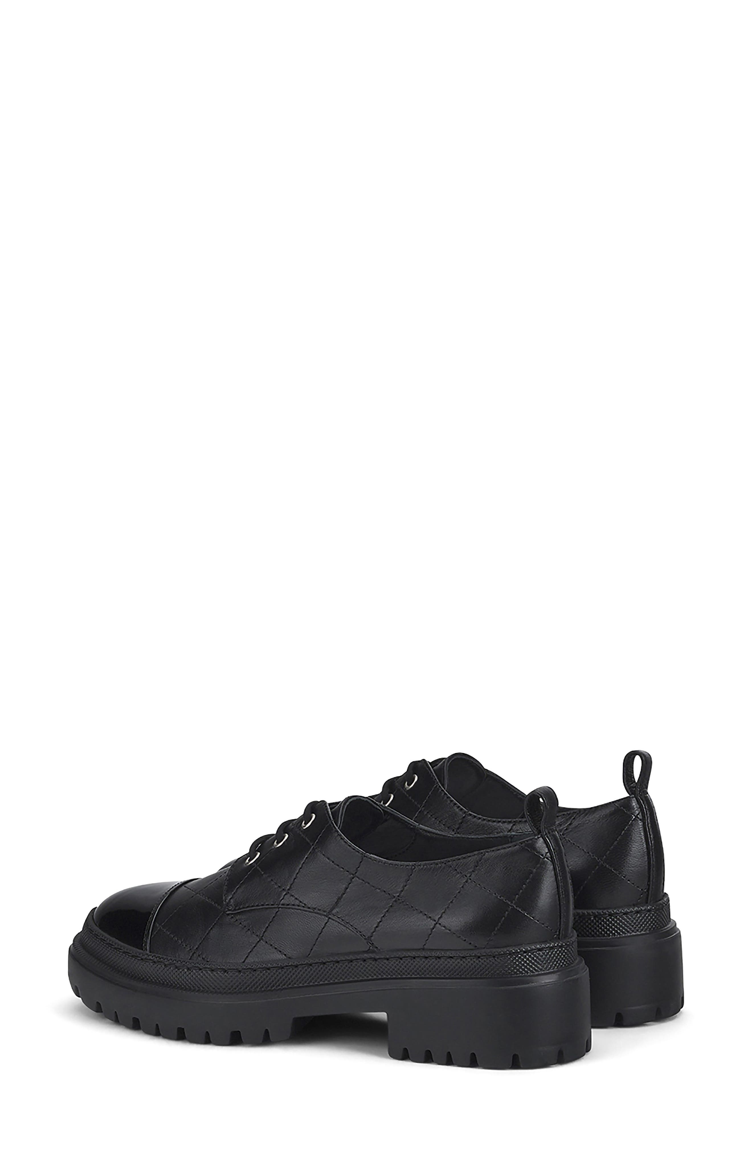 AGL Mary Quilted Leather Derby, Alternate, color, Black Nappa