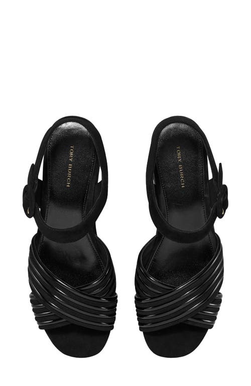 TORY BURCH TORY BURCH BOMBÉ ANKLE STRAP PLATFORM WEDGE SANDAL 