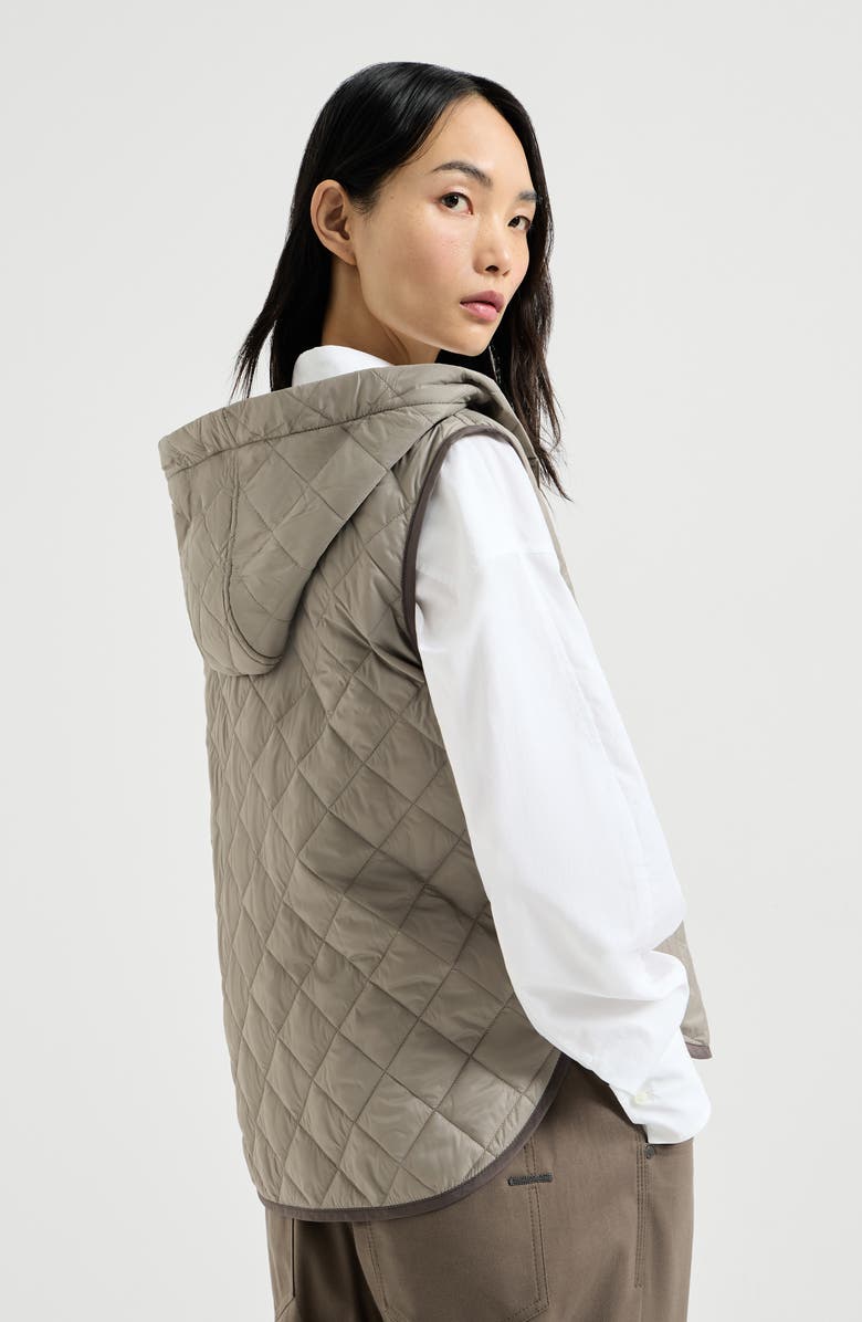 Brunello Cucinelli Vest with Thermore<sup>®</sup> padding, Alternate, color, Light Brown