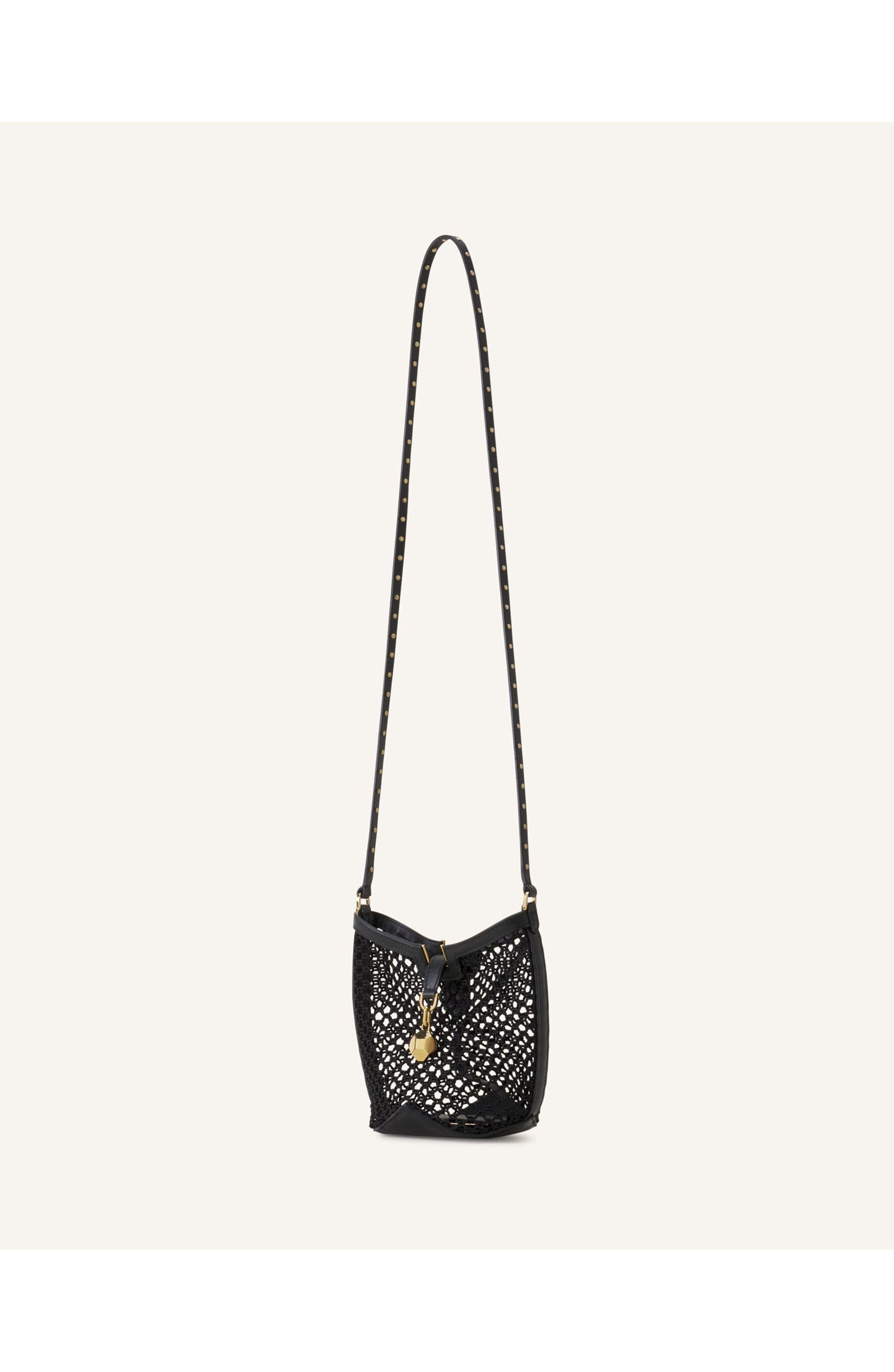 Lanvin Catch By Lanvin Small Bucket Bag In Mesh, Alternate, color, White/Black