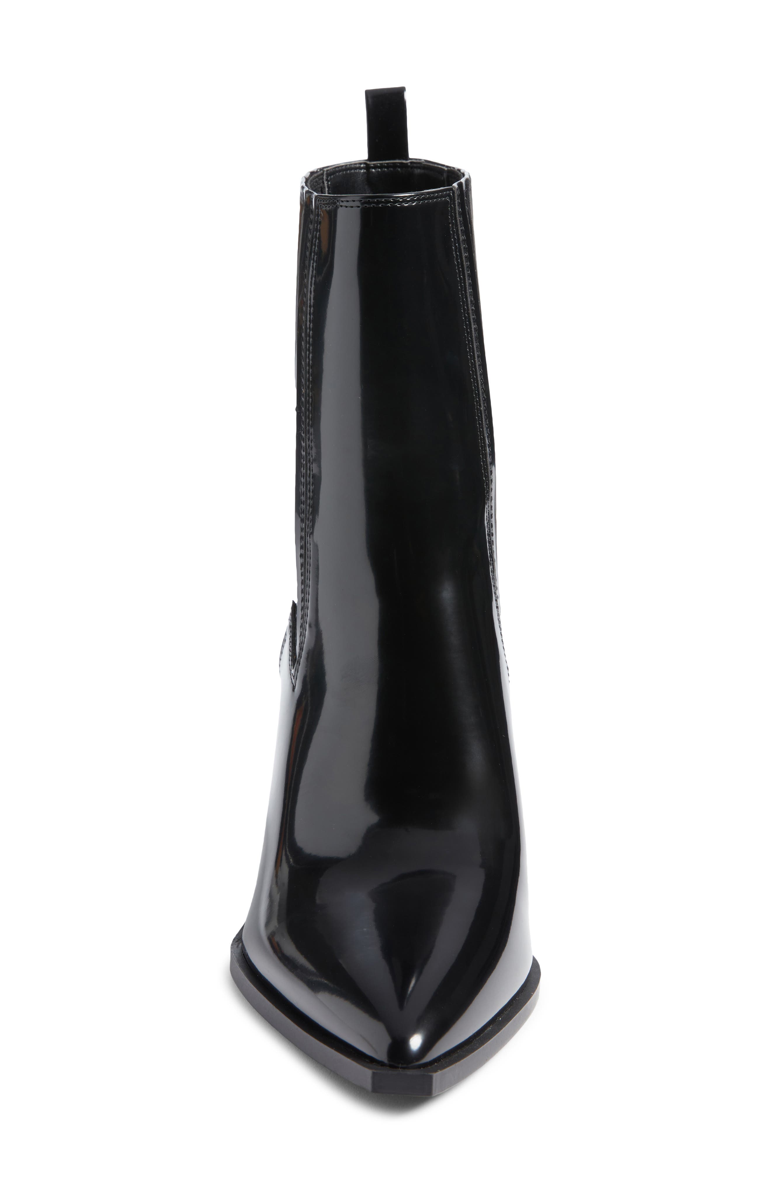 Angie Faux Leather Western Bootie, Alternate, color, BLACK
