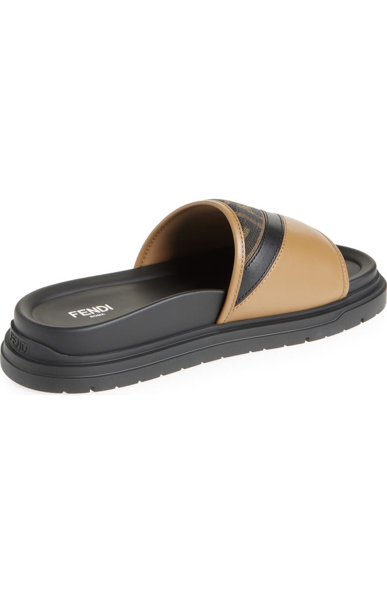 Fendi Diagonal Slide Sandal, Alternate, color, Sand.ner.tabacc.nero