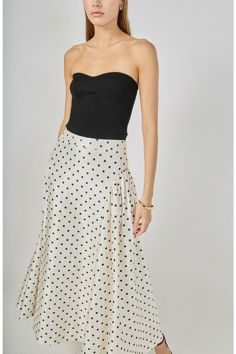 Polka Dot Maxi Skirt, Alternate, color, OFF WHITE