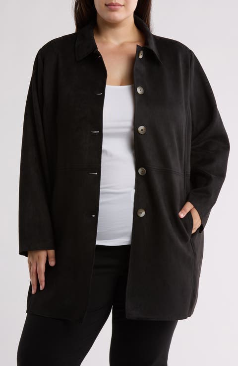 Faux Suede Coat (Plus)