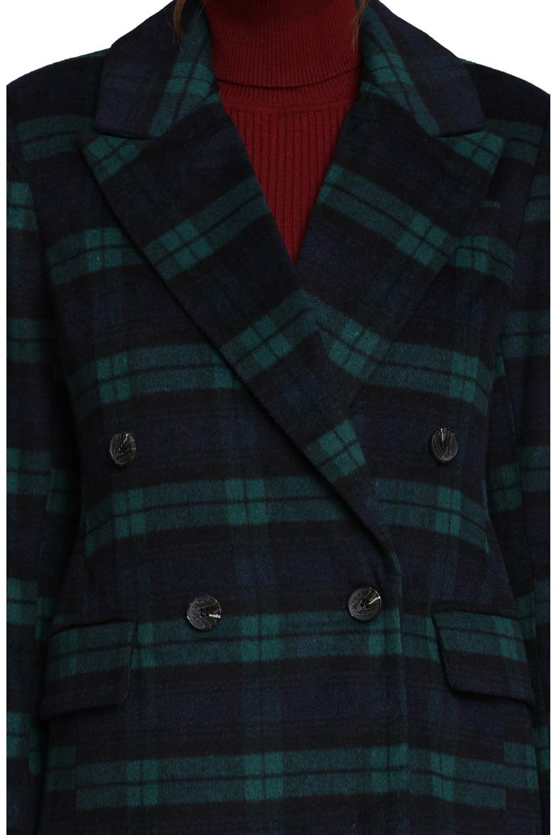Blackwatch Plaid Double Breasted Blazer, Alternate, color, BLACK WATCH PLAID