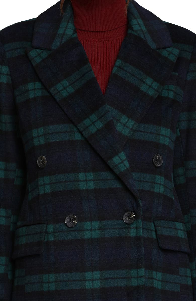 Avec Les Filles Blackwatch Plaid Double Breasted Blazer, Alternate, color, Black Watch Plaid