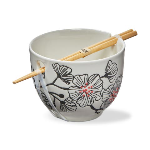 Osaka Noodle Bowl S/2 Black Multi Stoneware Everyday