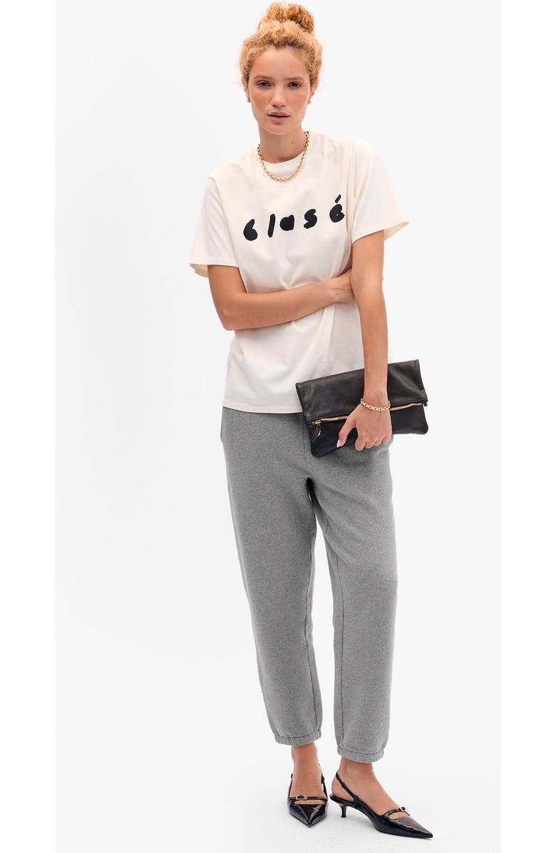 Clare V. Foldover Petit Caviar Leather Clutch, Alternate, color, Black