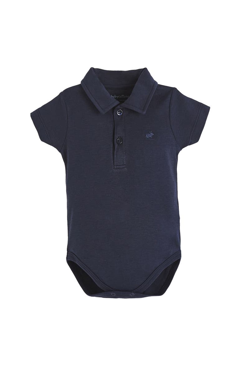 College Polo Bodysuit for Infant, Main, color, Blue Navy