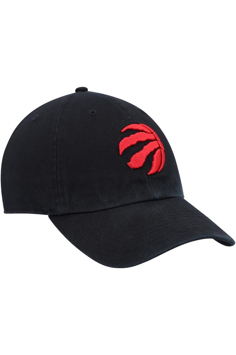 Men's '47 Black Toronto Raptors Alternate Logo Team Clean Up Adjustable Hat, Alternate, color, Black