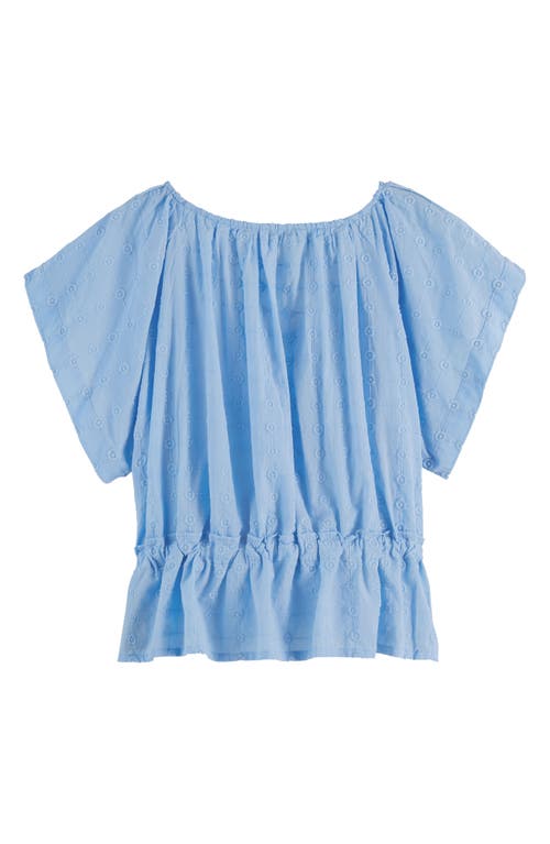 Scotch & Soda Broderie Tie Front Top In Blue