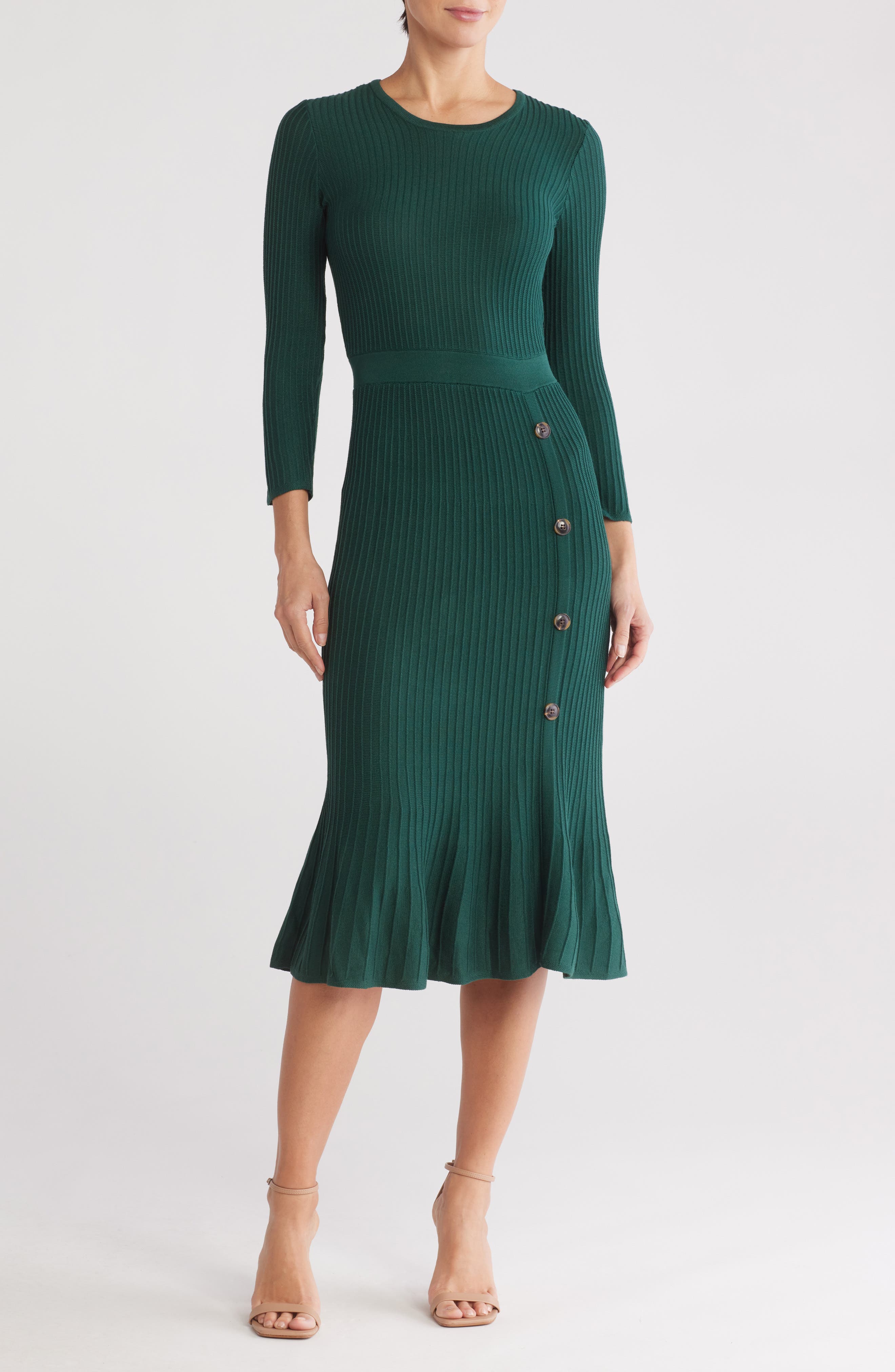 SANDRA DARREN Ribbed Sweater Dress
