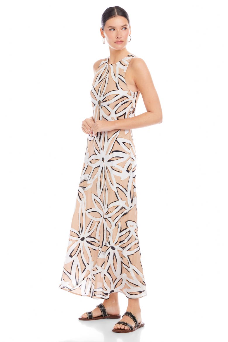 Dani Floral Sleeveless Maxi Dress, Alternate, color, BEIGE FLORAL PRINT
