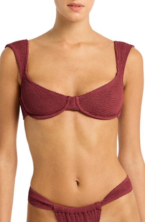 Bondeye X Georgia Fowler Balconette Bikini Top In Carmine Recycled