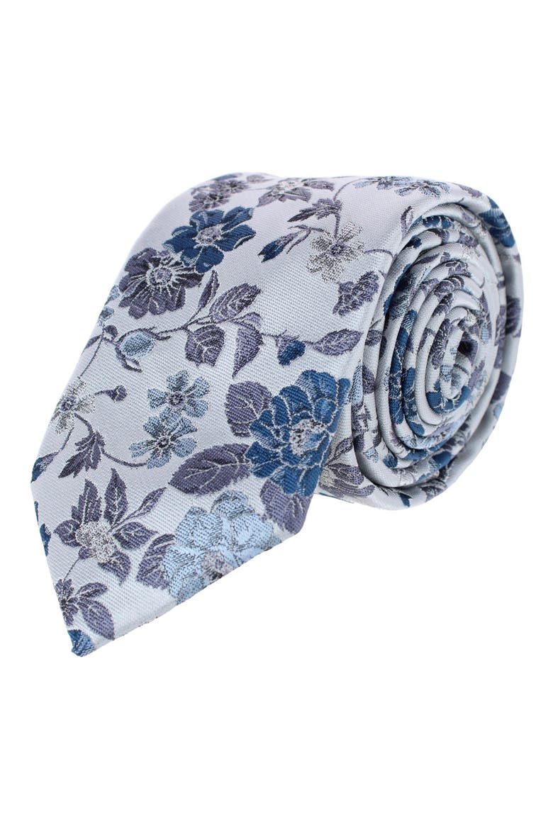 Necktie and Pocket Square Set, Alternate, color, SILVER