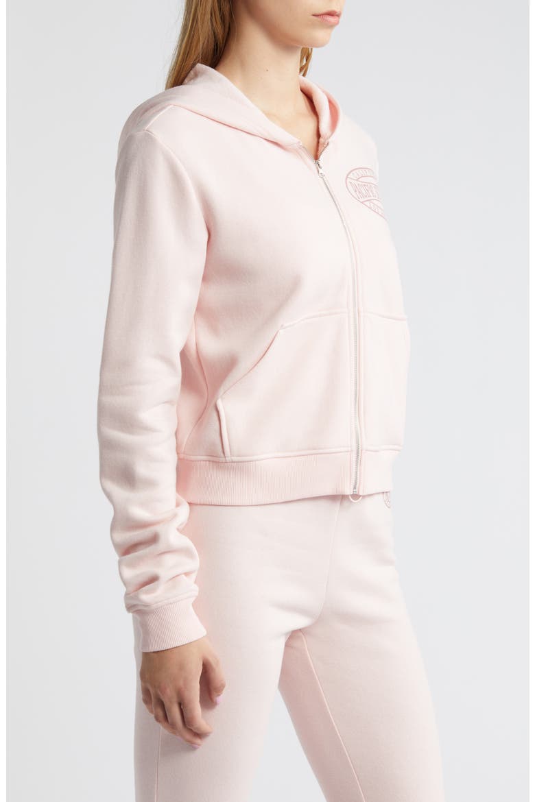 Emblem Zip-Up Hoodie, Alternate, color, PINK