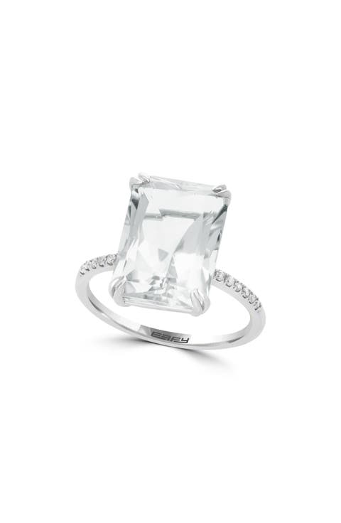 Diamond & White Topaz Ring