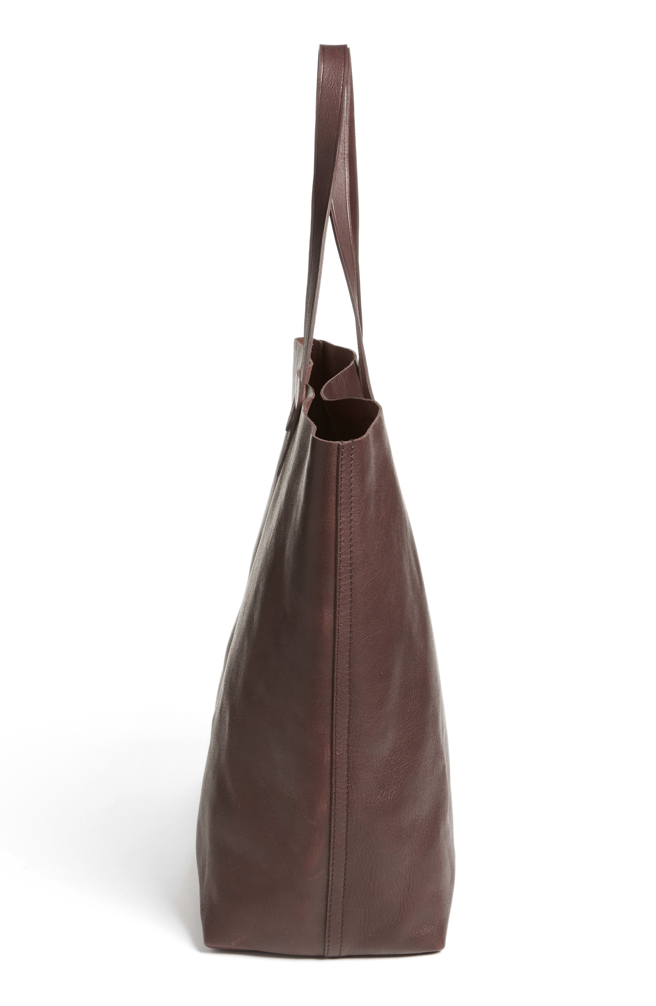 Madewell Transport Leather Tote, Alternate, color, Dark Cocoa