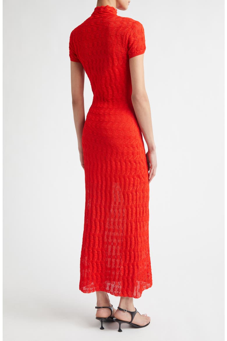 Geometric Jacquard Knit Dress, Alternate, color, VERMILLION