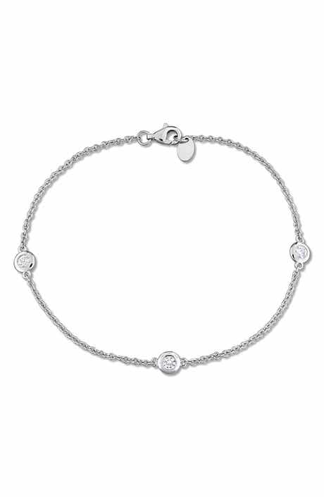 Sterling Silver Created White Sapphire Bracelet