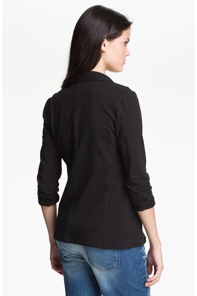 Long Boyfriend Blazer, Alternate, color, BLACK
