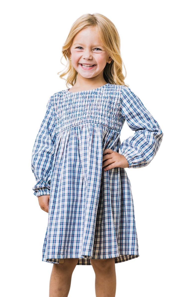 Hope & Henry Girls' Organic Smocked Long Sleeve Dress, Toddler, Main, color, 