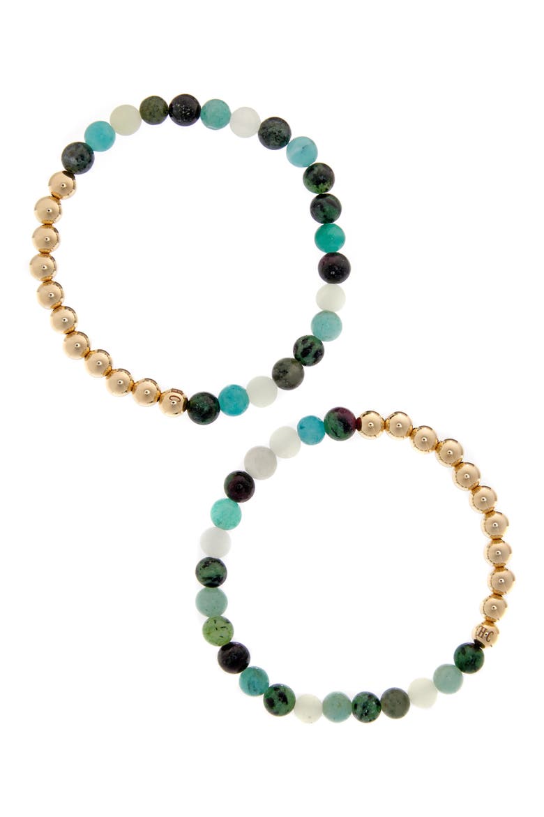 N6 Happiness/Ease Set of 2 Healer's Bracelets, Main, color, YELLOW GOLD