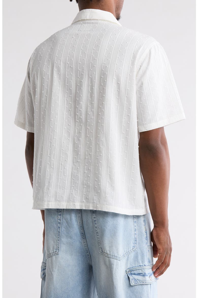 Pointelle Camp Shirt, Alternate, color, WHITE