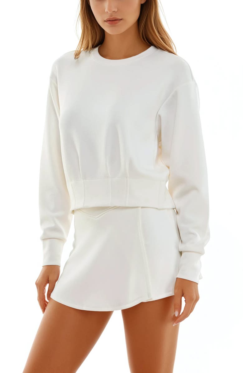 Urban Social Cloud Luxe Corset Sweatshirt, Alternate, color, Ivory