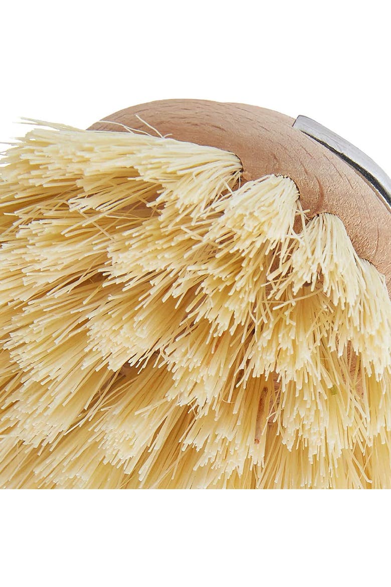 Classic Stainless Steel Dishwashing Brush w/Natural Bristles, 11-Inch, Alternate, color, Brown